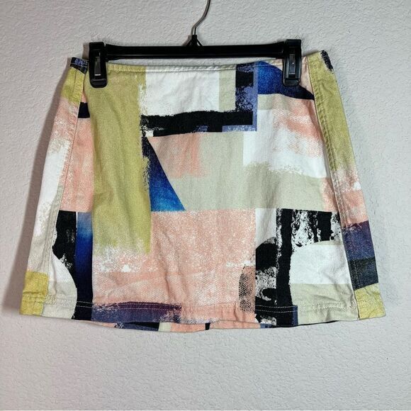 BDG Urban Outfitters Multicolor Abstract A-Line Mini Skirt‎ Women's Medium - Picture 1 of 8
